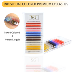 Rainbow Colored Lash Volume Eyelash Extensions 0.07mm