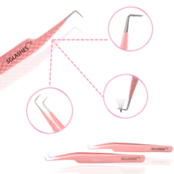 Alternative view of SG-A3 90 Degree Pink Diamond Dust Mega Volume Lash Tweezers
