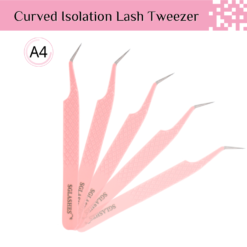 SG-A4 Pink Diamond Dust Curved Isolation Lash Tweezers