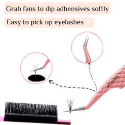 Alternative view of SG-A4 Pink Diamond Dust Curved Isolation Lash Tweezers