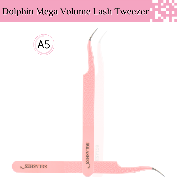 SG-A5 Pink Diamond Dust Dolphin Mega Volume Lash Tweezers