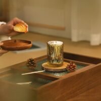 Alternative view of Electroplated Glass Candle