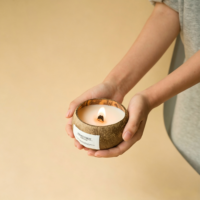 Alternative view of Coconut Shell Candle